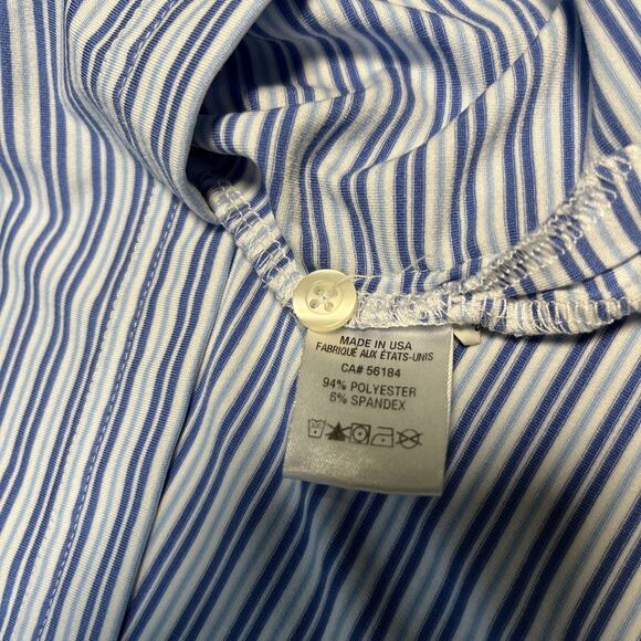 Fairway Greene Blue White Striped Golf Polo Short Sleeve Men’s XXL - Picture 4 of 5